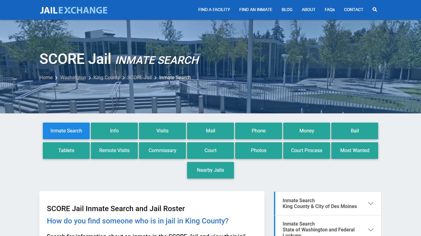 Inmate Search: Roster & Mugshots - SCORE Jail, WA